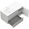 Mexen Orio koupelnová skříňka 90 cm s umyvadlem Vela levým, 2S, 1D, šedá mat/bílá mat - 91A13-09047-3-BBFFF62-W23L01