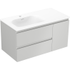 Mexen Orio koupelnová skříňka 90 cm s umyvadlem Vela levým, 2S, 1D, šedá mat/bílá mat - 91A13-09047-3-BBFFF62-W23L01
