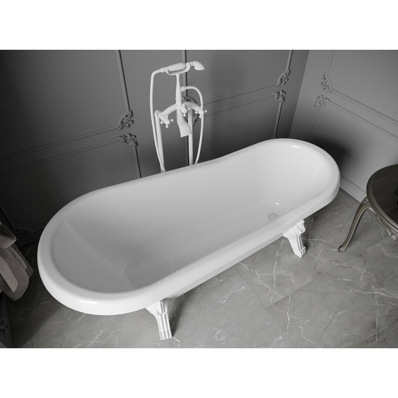 Mexen Retro samostatně stojící vana 170 x 75 cm, bílá, bílé nohy - 53251707500-20