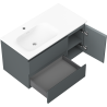 Mexen Orio koupelnová skříňka 90 cm s umyvadlem Vela levá, 2S, 1D, grafit mat/bílá mat - 91A13-09047-3-BBFFF66-W23L01