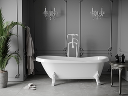 Mexen Retro samostatně stojící vana 170 x 75 cm, bílá, bílé nohy - 53251707500-20