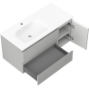Mexen Orio koupelnová skříňka 100 cm s umyvadlem Vela levá, 2S, 1D, šedá mat/bílá mat - 91A13-10047-3-BBFFF62-W23L01