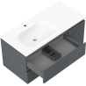 Mexen Orio koupelnová skříňka 100 cm s umyvadlem Vela levým, 2S, 1D, grafit mat/bílá mat - 91A13-10047-3-BBFFF66-W23L01