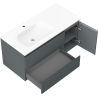 Mexen Orio koupelnová skříňka 100 cm s umyvadlem Vela levým, 2S, 1D, grafit mat/bílá mat - 91A13-10047-3-BBFFF66-W23L01