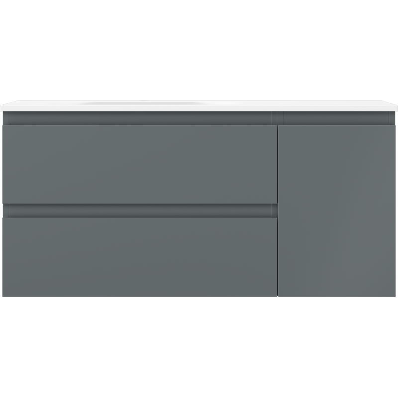 Mexen Orio koupelnová skříňka 100 cm s umyvadlem Vela levým, 2S, 1D, grafit mat/bílá mat - 91A13-10047-3-BBFFF66-W23L01