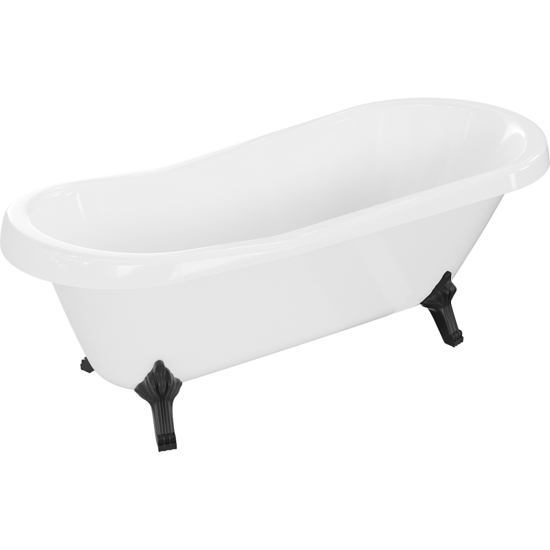 Mexen Retro volně stojící vana 170 x 75 cm, bílá, černé nohy - 53251707500-70