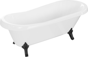 Mexen Retro volně stojící vana 170 x 75 cm, bílá, černé nohy - 53251707500-70