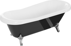 Mexen Retro volně stojící vana 170 x 75 cm, bílá/černá, chromované nohy - 53251707575-00