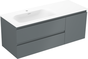 Mexen Orio koupelnová skříňka 120 cm s umyvadlem Vela levá, 2S, 1D, grafit mat/bílá mat - 91A13-12047-3-BBFFF66-W23L01