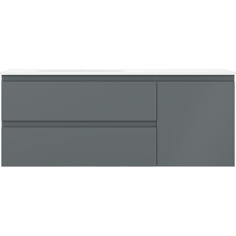 Mexen Orio koupelnová skříňka 120 cm s umyvadlem Vela levá, 2S, 1D, grafit mat/bílá mat - 91A13-12047-3-BBFFF66-W23L01