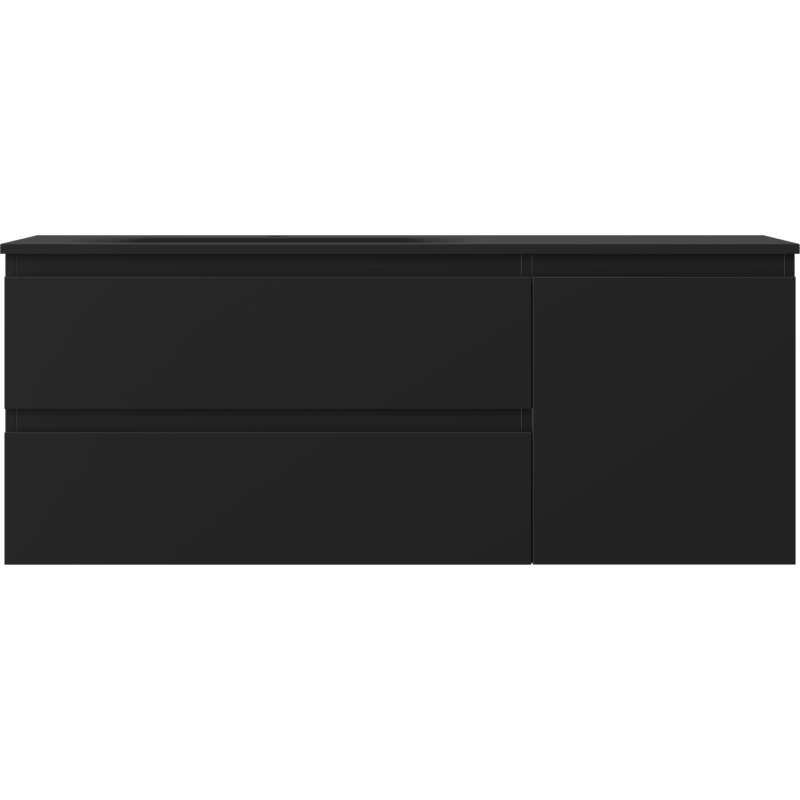 Mexen Orio koupelnová skříňka 120 cm s umyvadlem Vela levá, 2S, 1D, černá mat - 91A13-12047-3-BBFFF71-W23L71