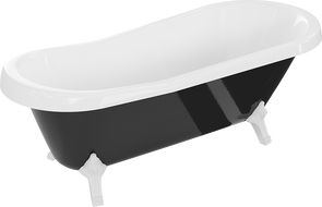 Mexen Retro volně stojící vana 170 x 75 cm, bílá/černá, bílé nohy - 53251707575-20