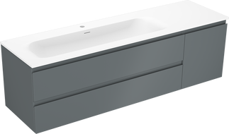 Mexen Orio koupelnová skříňka 160 cm s umyvadlem Vela levým, 2S, 1D, grafit mat/bílá mat - 91A13-16047-3-BBFFF66-W23L01