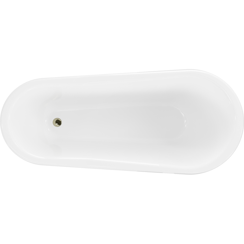 Mexen Retro volně stojící vana 170 x 75 cm, bílá/černá, zlaté nohy - 53251707575-50