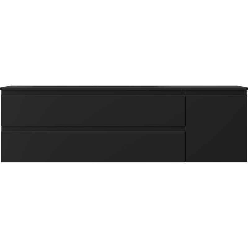 Mexen Orio koupelnová skříňka 160 cm s umyvadlem Vela levým, 2S, 1D, černá mat - 91A13-16047-3-BBFFF71-W23L71