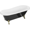 Mexen Retro volně stojící vana 170 x 75 cm, bílá/černá, zlaté nohy - 53251707575-50