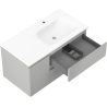 Mexen Orio koupelnová skříňka 90 cm s umyvadlem Vela pravým, 2S, 1D, šedá matná/bílá matná - 91A13-09047-3-BBFFF62-W23P01
