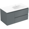 Mexen Orio koupelnová skříňka 90 cm s umyvadlem Vela pravá, 2S, 1D, grafit mat/bílá mat - 91A13-09047-3-BBFFF66-W23P01