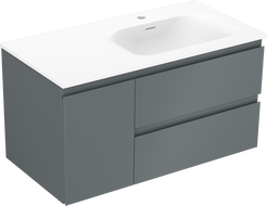 Mexen Orio koupelnová skříňka 90 cm s umyvadlem Vela pravá, 2S, 1D, grafit mat/bílá mat - 91A13-09047-3-BBFFF66-W23P01