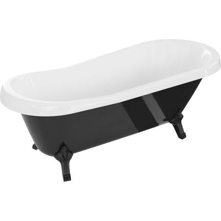 Mexen Retro volně stojící vana 170 x 75 cm, bílá/černá, černé nohy - 53251707575-70