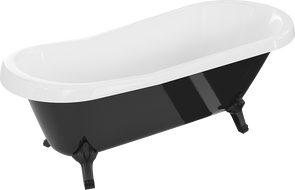 Mexen Retro volně stojící vana 170 x 75 cm, bílá/černá, černé nohy - 53251707575-70