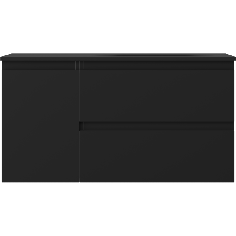 Mexen Orio koupelnová skříňka 90 cm s umyvadlem Vela pravá, 2S, 1D, černá mat - 91A13-09047-3-BBFFF71-W23P71