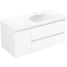 Mexen Orio koupelnová skříňka 100 cm s umyvadlem Vela pravá, 2S, 1D, bílá mat - 91A13-10047-3-BBFFFF01-W23P01