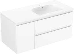Mexen Orio koupelnová skříňka 100 cm s umyvadlem Vela pravá, 2S, 1D, bílá mat - 91A13-10047-3-BBFFFF01-W23P01
