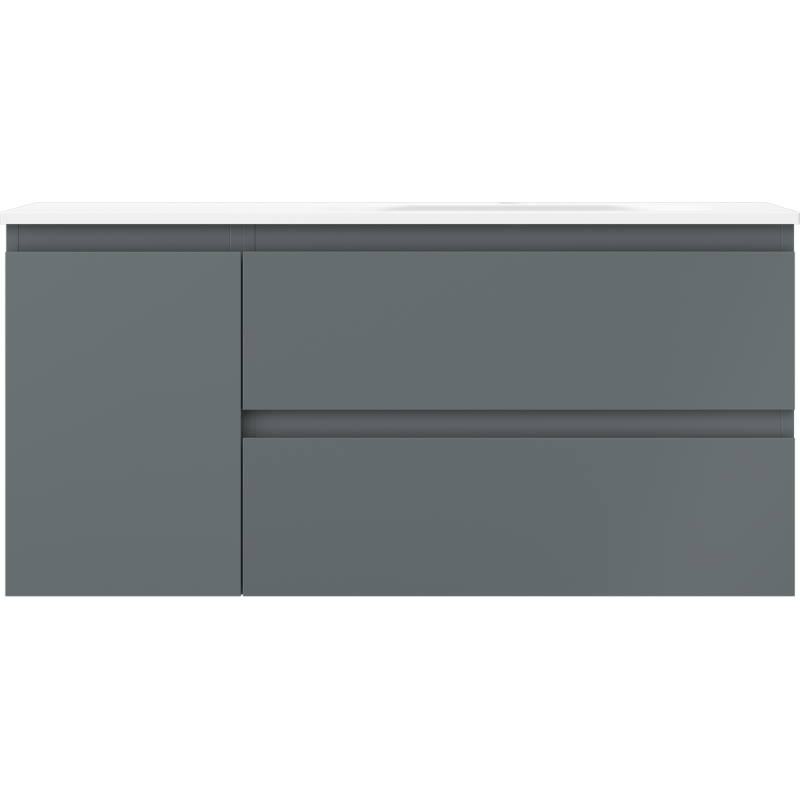 Mexen Orio koupelnová skříňka 100 cm s umyvadlem Vela pravá, 2S, 1D, grafit mat/bílá mat - 91A13-10047-3-BBFFF66-W23P01