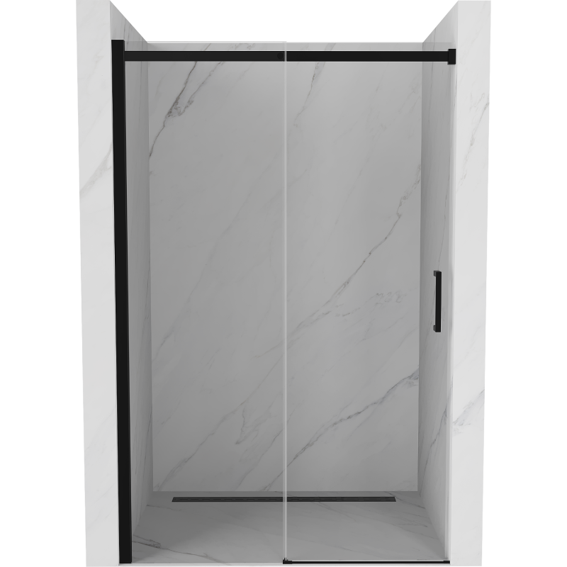 Mexen Omega posuvné sprchové dveře 130 cm, transparentní, černé - 825-130-000-70-00