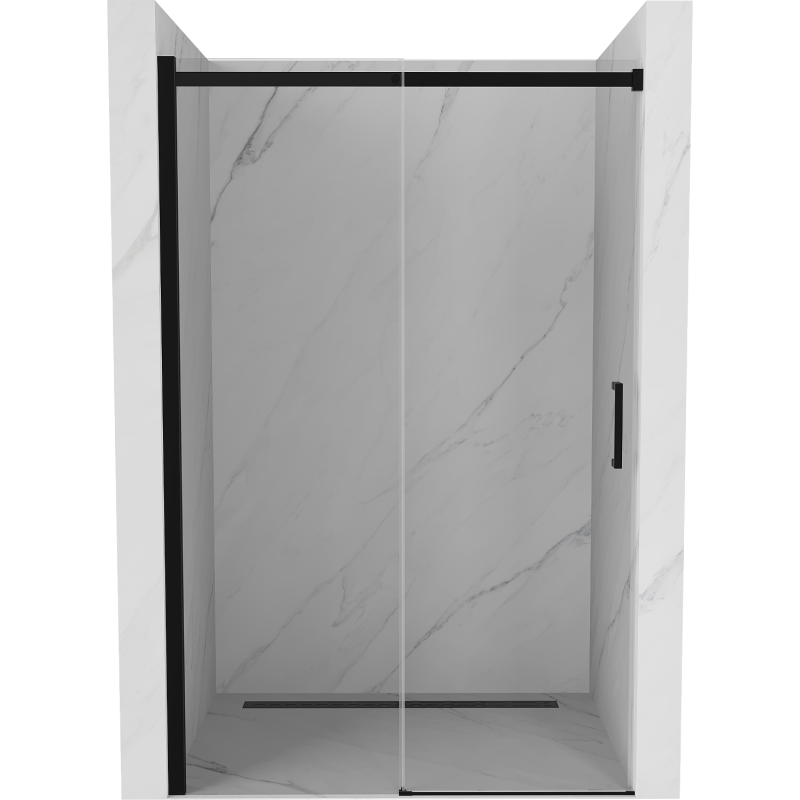 Mexen Omega rozsouvací sprchové dveře 130 cm, Průhledné, Černá - 825-130-000-70-00