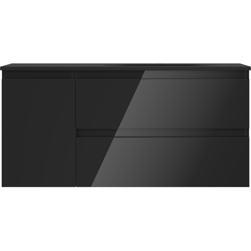 Mexen Orio koupelnová skříňka 100 cm s umyvadlem Vela pravá, 2S, 1D, černý lesk/černý mat