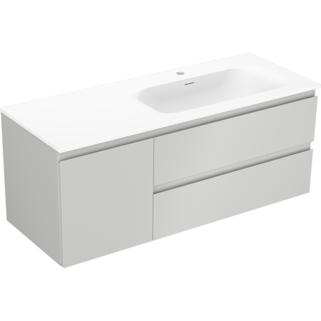 Mexen Orio koupelnová skříňka 120 cm s umyvadlem Vela pravá, 2S, 1D, šedá mat/bílá mat - 91A13-12047-3-BBFFF62-W23P01