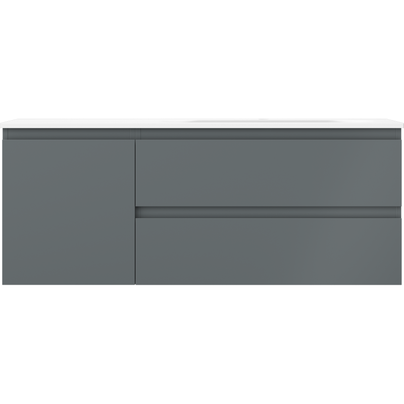 Mexen Orio koupelnová skříňka 120 cm s umyvadlem Vela pravá, 2S, 1D, grafit mat/bílá mat - 91A13-12047-3-BBFFF66-W23P01