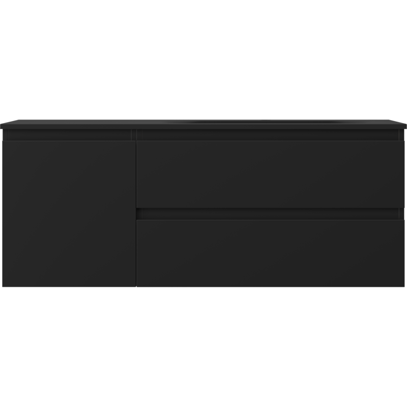 Mexen Orio koupelnová skříňka 120 cm s umyvadlem Vela pravá, 2S, 1D, černá mat - 91A13-12047-3-BBFFF71-W23P71