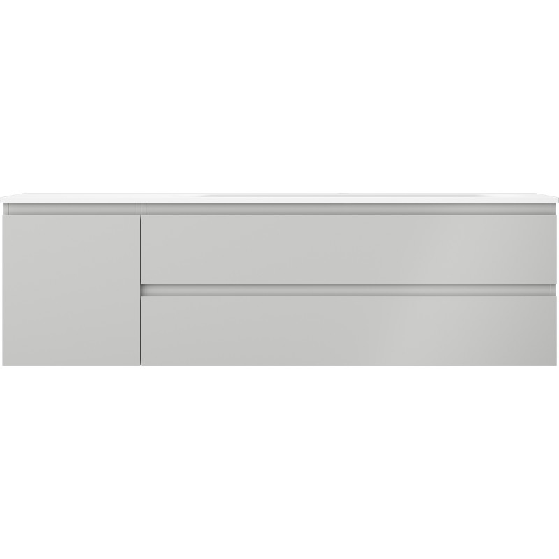 Mexen Orio koupelnová skříňka 160 cm s umyvadlem Vela pravá, 2S, 1D, šedá mat/bílá mat - 91A13-16047-3-BBFFF62-W23P01
