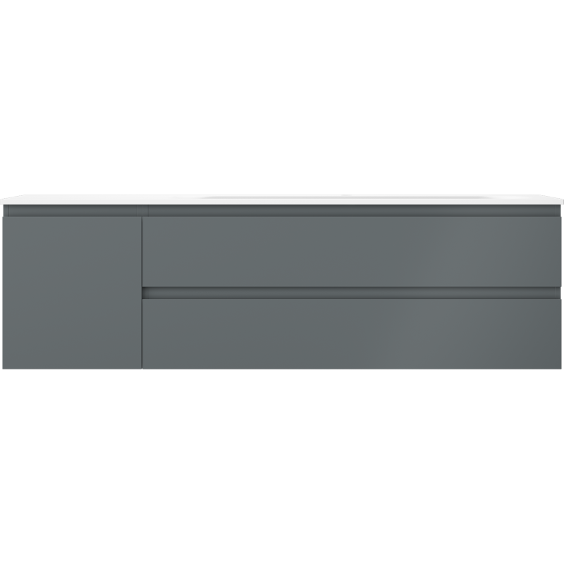 Mexen Orio koupelnová skříňka 160 cm s umyvadlem Vela pravá, 2S, 1D, grafit mat/bílá mat - 91A13-16047-3-BBFFF66-W23P01