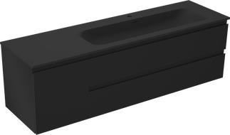 Mexen Orio koupelnová skříňka 160 cm s umyvadlem Vela pravá, 2S, 1D, černá mat - 91A13-16047-3-BBFFF71-W23P71