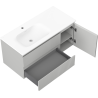 Mexen Rivel koupelnová skříňka 100 cm s umyvadlem Vela levá, 2S, 1D, rýhovaná, šedá mat/bílá mat
