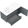 Mexen Rivel koupelnová skříňka 100 cm s umyvadlem Vela levá, 2S, 1D, žebrovaná, grafit/bílá mat - 91A23-10047-3-BBFFF66-W23L01