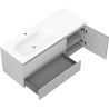 Mexen Rivel koupelnová skříňka 120 cm s umyvadlem Vela levou, 2S, 1D, rýhovaná, šedá mat/bílá mat - 91A23-12047-3-BBFFF62-W23L01
