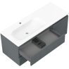 Mexen Rivel koupelnová skříňka 120 cm s umyvadlem Vela vlevo, 2S, 1D, drážkovaná, grafit/bílá mat - 91A23-12047-3-BBFFF66-W23L01
