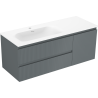 Mexen Rivel koupelnová skříňka 120 cm s umyvadlem Vela vlevo, 2S, 1D, drážkovaná, grafit/bílá mat - 91A23-12047-3-BBFFF66-W23L01