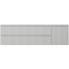 Mexen Rivel koupelnová skříňka 160 cm s umyvadlem Vela levou, 2S, 1D, rýhovaná, šedá matná/bílá matná