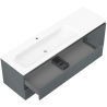 Mexen Rivel koupelnová skříňka 160 cm s umyvadlem Vela vlevo, 2S, 1D, ryhovaná, grafit/bílá mat - 91A23-16047-3-BBFFF66-W23L01