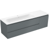 Mexen Rivel koupelnová skříňka 160 cm s umyvadlem Vela vlevo, 2S, 1D, ryhovaná, grafit/bílá mat - 91A23-16047-3-BBFFF66-W23L01