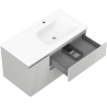Mexen Rivel koupelnová skříňka 90 cm s umyvadlem Vela pravá, 2S, 1D, drážkovaná, šedá matná/bílá matná