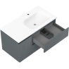 Mexen Rivel koupelnová skříňka 90 cm s umyvadlem Vela pravá, 2S, 1D, drážkovaná, grafit/bílá mat - 91A23-09047-3-BBFFF66-W23P01