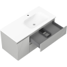 Mexen Rivel koupelnová skříňka 100 cm s umyvadlem Vela pravým, 2S, 1D, drážkovaná, šedá/bílá mat - 91A23-10047-3-BBFFF62-W23P01