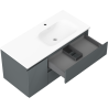 Mexen Rivel koupelnová skříňka 100 cm s umyvadlem Vela pravým, 2S, 1D, rýhovaná, grafitová/bílá matná